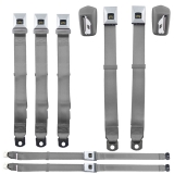 1964-1967 Chevrolet Deluxe Fisher Coach Seat Belt Set with Shoulder Harnesses, Green Image
