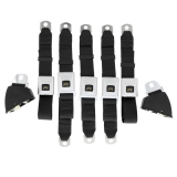 1964-1967 Chevelle Deluxe Fisher Coach Seat Belt Set, Front and Rear, Black Image
