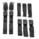 1964-1967 Chevrolet OE Style Fisher Coach Seat Belt Set, Front and Rear, Black Image