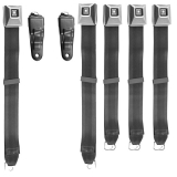 1967-1969 Camaro Deluxe GM Seat Belt Set, Front and Rear, Black Image