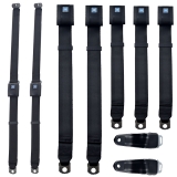 1967-1969 Camaro GM Restoration Seat Belt Set with Shoulder Harnesses, Black Image