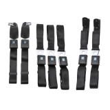 1966-1972 Chevelle OE Style Seat Belt Full Set With Shoulder Harness Black Image