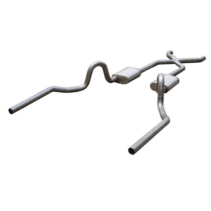 1964-1972 Chevelle Pypes Exhaust System 2.5 Inch X-Pipe, 18 Turbo Pro Mufflers - 409 Stainless: SGA10T30