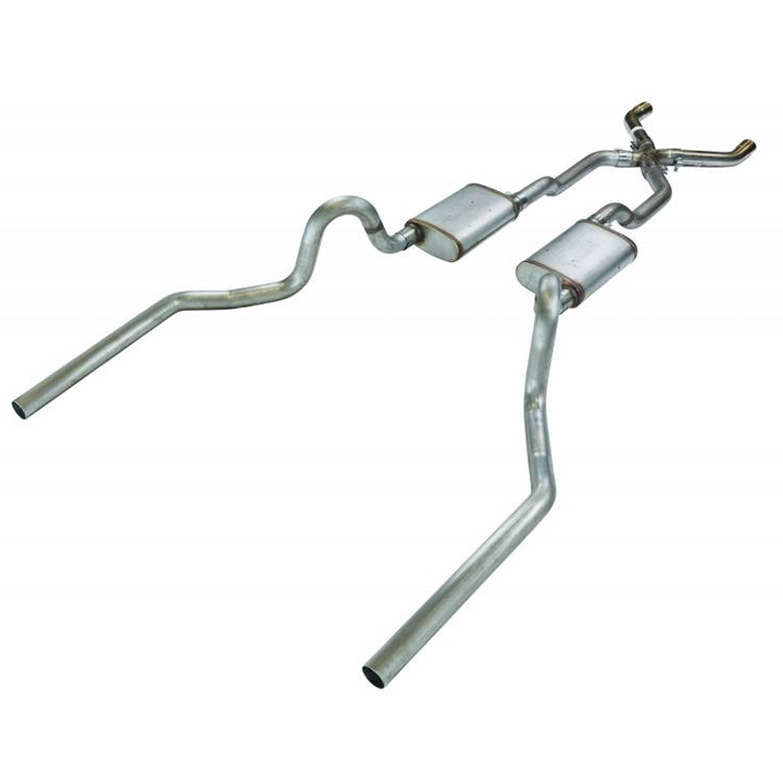 1964-1972 Chevrolet Pypes High Tuck Exhaust System 2.5 Inch X-Pipe, 18 Turbo Pro Mufflers - 409 Stai