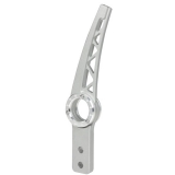 Clayton Machine Billet Shifter Handle 10 Inch Grey Powdercoat Truss Style Adjustable Kick Back Image