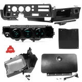 1970-1972 El Camino Super Sport Dash Conversion Kit with Dakota Digital VFD3 Gauges, Teal Lighting Image