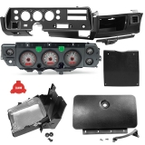 1970-1972 El Camino Super Sport Dash Conversion Kit with Dakota Digital VHX Gauges, Carbon Fiber Gauge Faces, Red Lighting Image