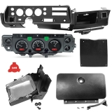 1970-1972 El Camino Super Sport Dash Conversion Kit with Dakota Digital VHX Gauges, Black Gauge Faces, Red Lighting Image