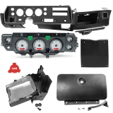 1970-1972 El Camino Super Sport Dash Conversion Kit with Dakota Digital VHX Gauges, Silver Gauge Faces, Red Lighting Image
