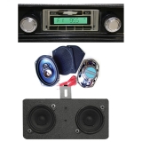 1967-1968 Camaro Ground Up Upgraded Sound System Kit with A/C, Black Bezel Image