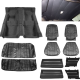 1966 Chevelle Super Interior Kit For Bucket Seats, Small Sail Panels, Black Image