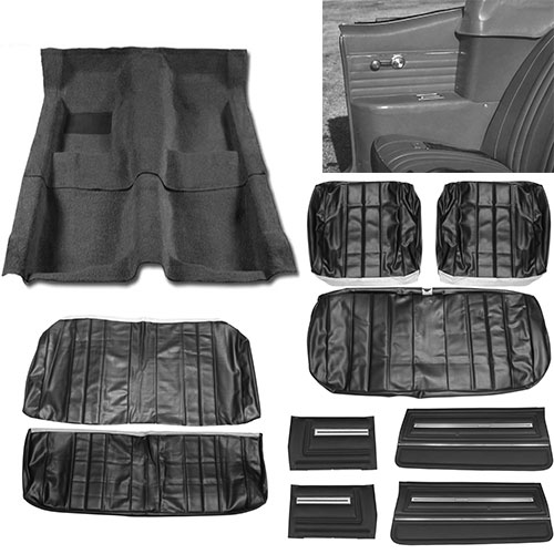 1966 Chevelle Convertible Super Interior Kit For Bench Seats, Black