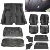 1968 Chevelle Super Interior Kit For Bucket Seats, 6 Bow Headliner, Black Image