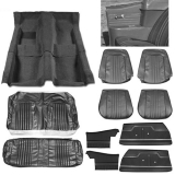 1971-1972 Chevelle Convertible Super Interior Kit For Bucket Seats, Black Image