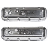 1964-1987 El Camino Big Block Custom Finned Aluminum Super Sport Valve Covers Image