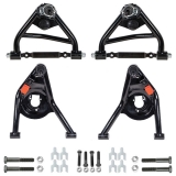 1973-1977 Chevelle Tubular Control Arm Kit, With Hardware, Upper/Lower, Black Set Image