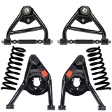 1975-1979 Nova Tubular Control Arm Kit, Big Block, Black, With 2 Inch Lowering Springs Image