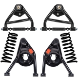 1973-1977 El Camino Tubular Control Arm Kit, Big Block, Black, With 2 Inch Lowering Springs Image