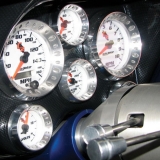 1967-2021 Camaro Prostyle Billet Dash Pak (2) 3-3/8 Inch, (4) 2-1/16 Inch Without Holes Black Anodiz Image