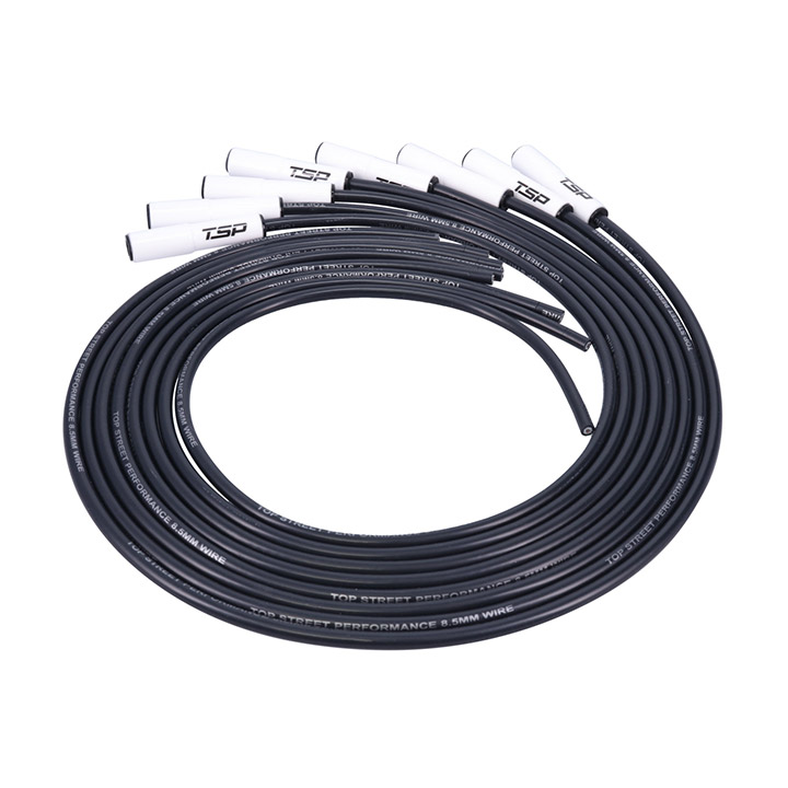 1978-1883 Malibu LS Ignition Relocation Wires, 8.5MM, Black, Straight Ceramic Boots: 81025CE