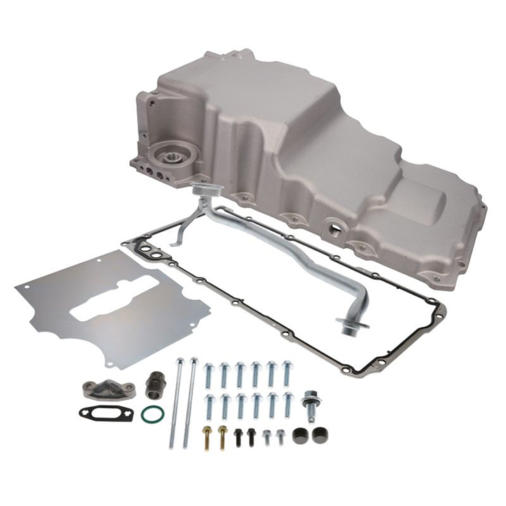 1964-1987 El Camino Aluminum Rear Sump Low Profile LS Oil Pan Kit with Added Clearance, Natural