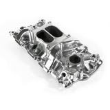 1962-1979 Nova Carbureted Small Block Dual Plane Aluminum Intake Manifold, Polished Image