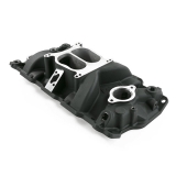 1978-1883 Malibu Carbureted Small Block Dual Plane Aluminum Intake Manifold, Black Image