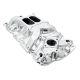 1967-1995 Camaro Carbureted Small Block Dual Plane Air Gap Aluminum Intake Manifold, Polished Image