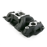 1964-1977 El Camino Carbureted Small Block Dual Plane Air Gap Aluminum Intake Manifold, Black Image