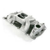 1964-1977 El Camino Carbureted Small Block Dual Plane Air Gap Aluminum Intake Manifold, Satin Image