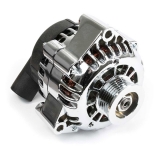 1964-1987 El Camino CS130 Style 180 Amp Alternator, Serpentine Pulley, Chrome Finish Image