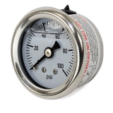 1978-1988 Cutlass Liquid Filled Chrome Fuel Pressure Gauge, 0-100 PSI Image