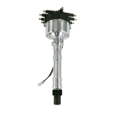 1962-1979 Nova V8 Low-Profile Pro Billet Distributor with Crab Cap, Black Cap Image