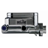 Monte Carlo Smoothie Dual Reservoir Master Cylinder, 1 Inch Bore, Shallow Hole, Black Chrome Aluminum Image