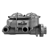 1964-1977 El Camino Dual Reservoir Master Cylinder, 1.125 Inch Bore, Shallow Hole, Black Chrome Image