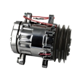 Tuff Stuff Camaro Peanut AC Compressor, Double Groove, R134, Black Chrome Image