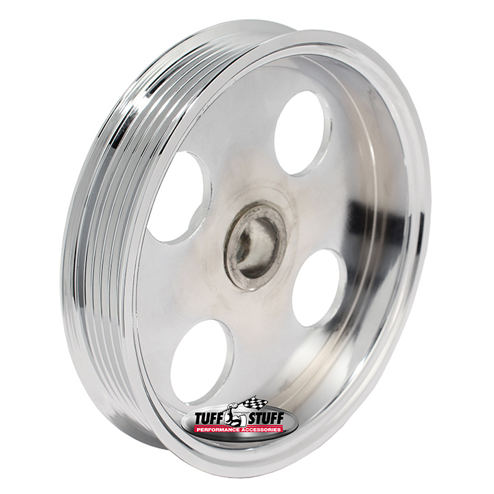 Tuff-Stuff Type II Power Steering Pulley 6 Groove Chrome