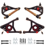 1964-1972 Chevelle Tubular Control Arm Kit, With Hardware, Upper/Lower, Black Set Image