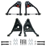 1968-1974 Nova Tubular Control Arm Kit, With Hardware, Upper/Lower, Black Set Image