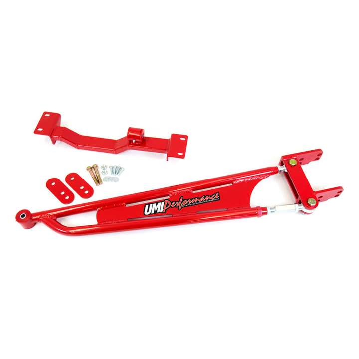 1993-2002 Camaro UMI Tunnel Brace Mounted Torque Arm, Long Tube Headers, Red