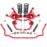 1970-1981 Camaro UMI 2 Inch Lowering Front Handling Kit, Non Adjustable A-Arms, Red: 266601-R