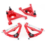 1978-1983 Malibu UMI Front A-Arm Kit, Delrin Bushings, Standard Upper Ball Joints - Red Image