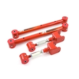 1964-1967 El Camino UMI Tubular Rear Control Arm Kit - Adjustable Uppers, Red Image