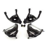 1964-1972 El Camino UMI Front Control Arm Kit, 0.5 Inch Taller Upper Ball Joints, All Delrin Bushings, Black Image