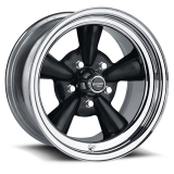 US Wheel Series 483 13x7 Black&Chrome Supreme, 5x4.5&4.75&5 Bolt Pattern, 2.5 BS, -38 Offset Image