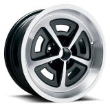 US Wheel Series 527 17x8 Black/Machined Alum GM Magnum, 5x4.75 Bolt Pattern, 4.5 BS, 0 Offset Image