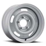 US Wheel Series 55 15x8 Silver Rallye, 5x4.75 Bolt Pattern, 4.25 BS, -6 Offset Image