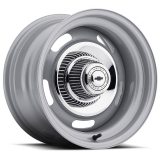 US Wheel Series 55 16x10 Silver Rallye, 5x4.5/4.75 Bolt Pattern, 5 BS, -13 Offset Image