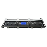 1966-1967 El Camino Dakota Digital VHX Instrument System, Black Alloy Faces, Blue Numbers Image