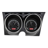 1967-1968 Camaro Dakota Digital VHX Instrument System, Black Alloy Faces, Red Numbers Image